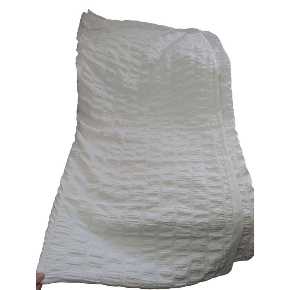 GORGEOUS WHITE PUFF CRIMPED MICROFIBER DUVET COMFORTER COVER! SZ FL - Picture 3 of 7